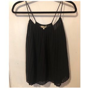 Black Spaghetti-Strap Flowy Tank